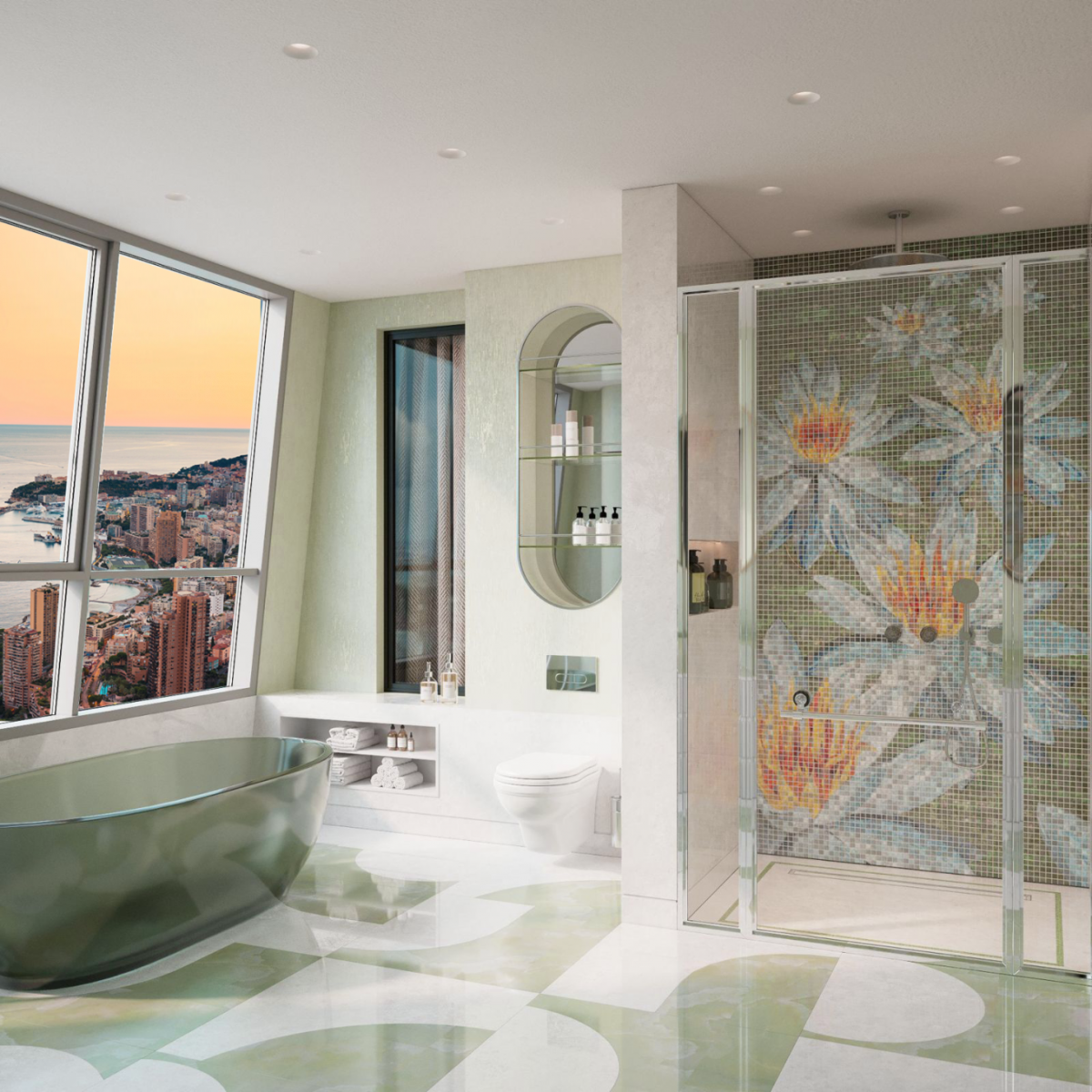 Contemporary Green Bathroom