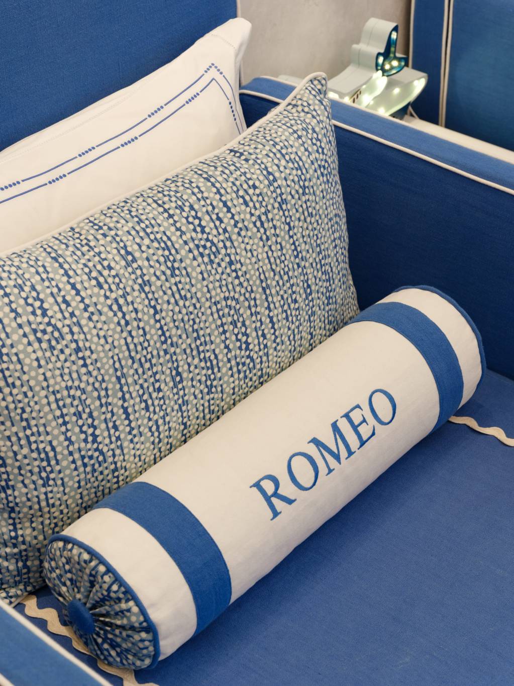 Bright Blue Twin Bedroom