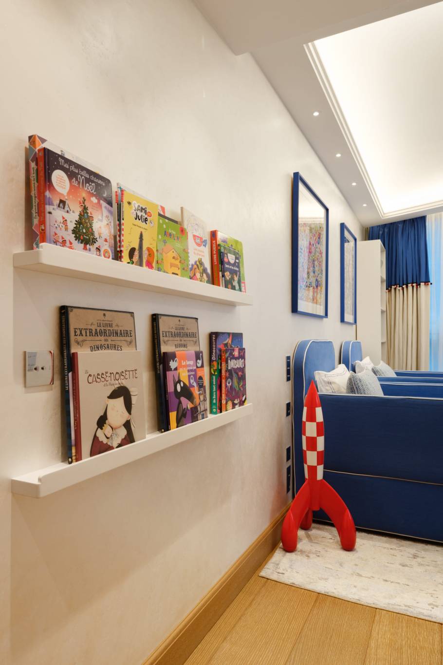Bright Blue Twin Bedroom