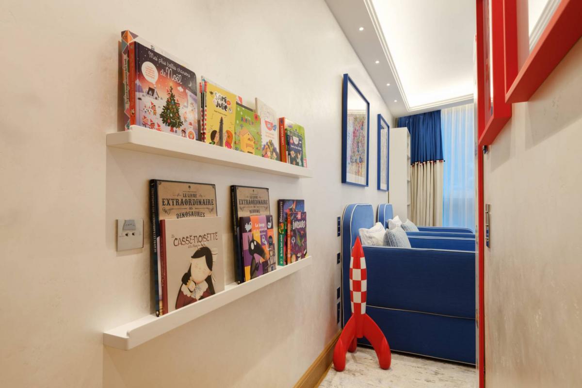 Bright Blue Twin Bedroom