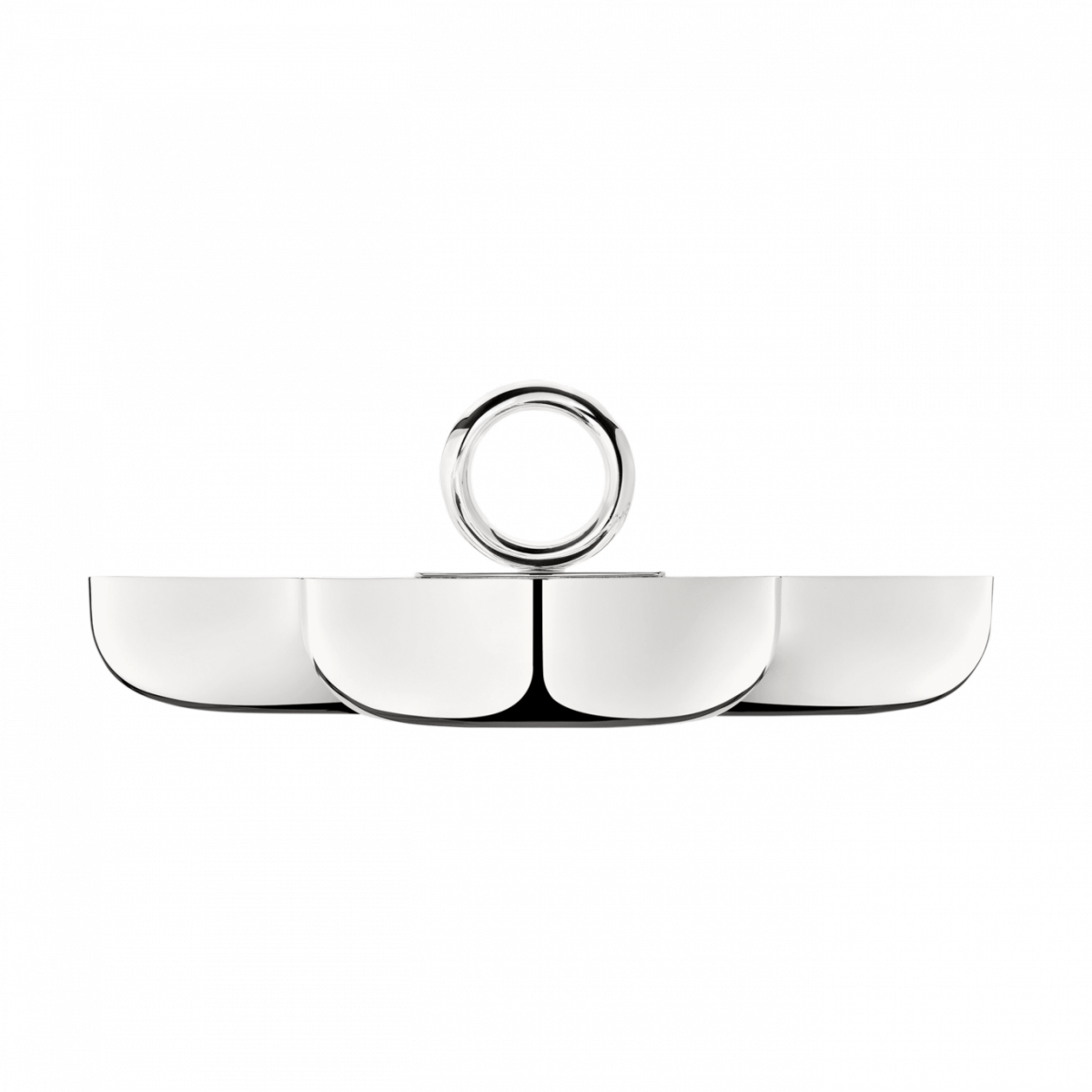 Vertigo Silver-Plated Snack Tray/Server with Three Bowls