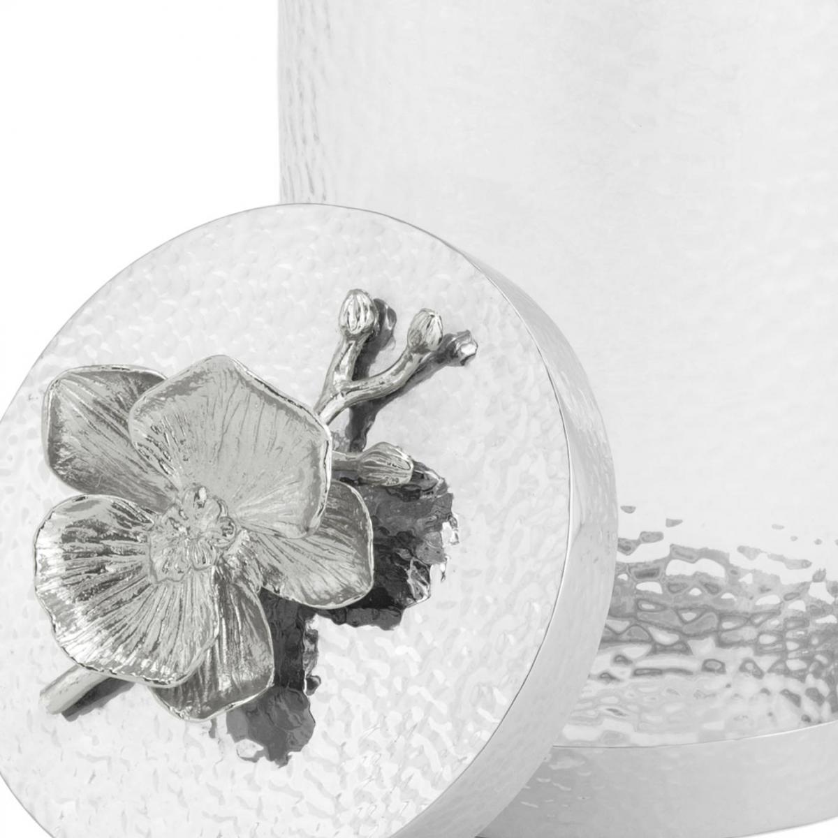 WHITE ORCHID CANISTER LRG