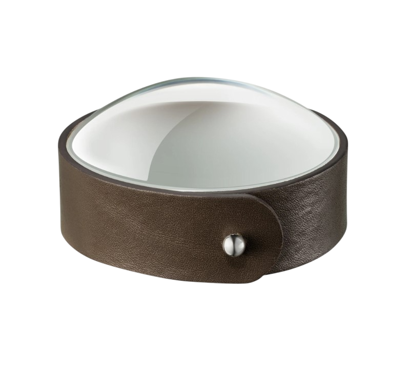 Glass Paperweight with Bronze Leather Girdle