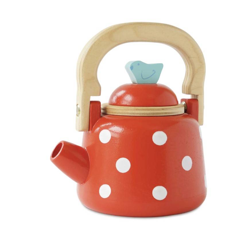 Vintage Dotty Wooden Kettle