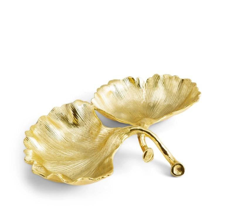 New Leaves Ginkgo Double Compartment Dish
