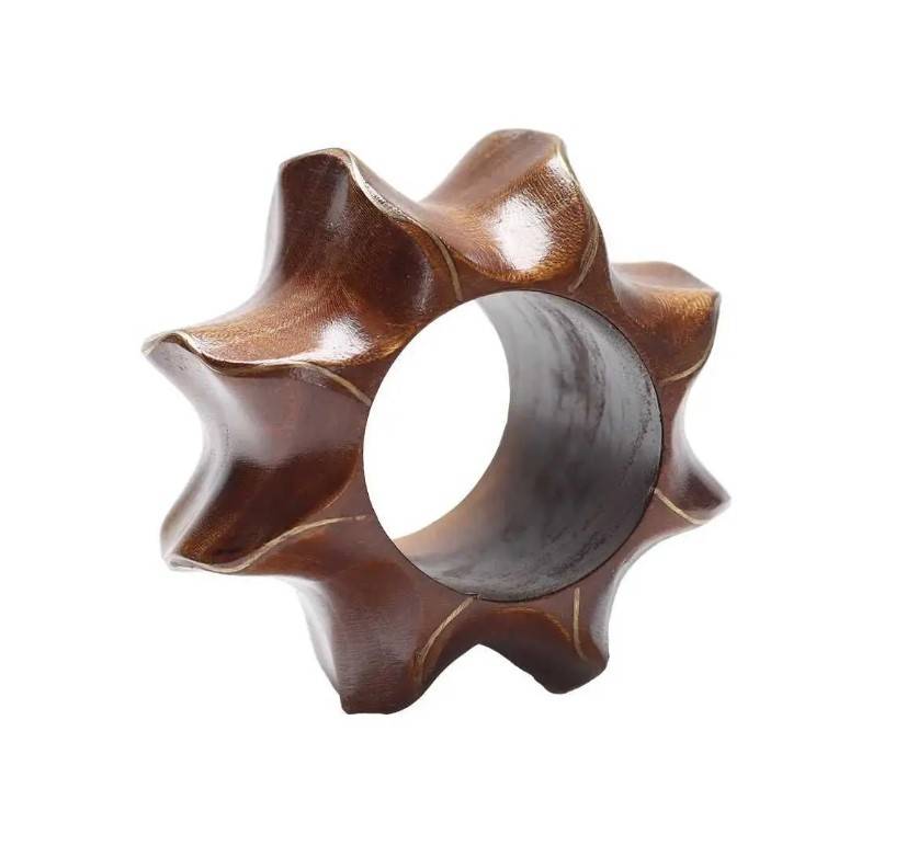 Twist Napkin Ring Brown&Gold Set Of 4