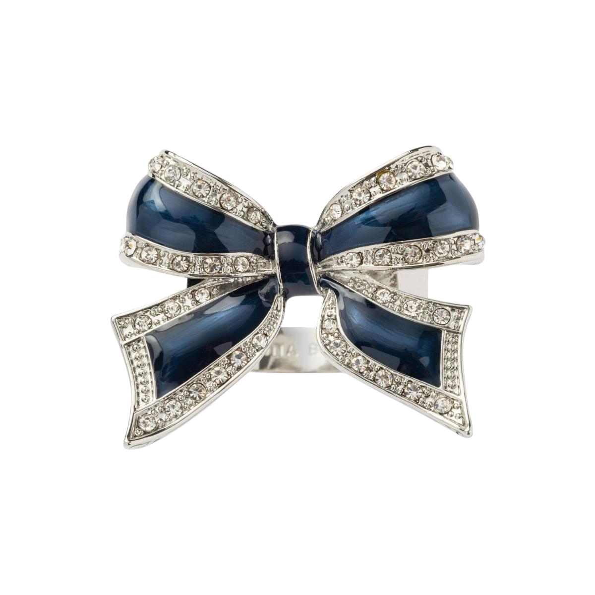 Enamel Bow Skinny Napkin Navy Red - Set Of  4