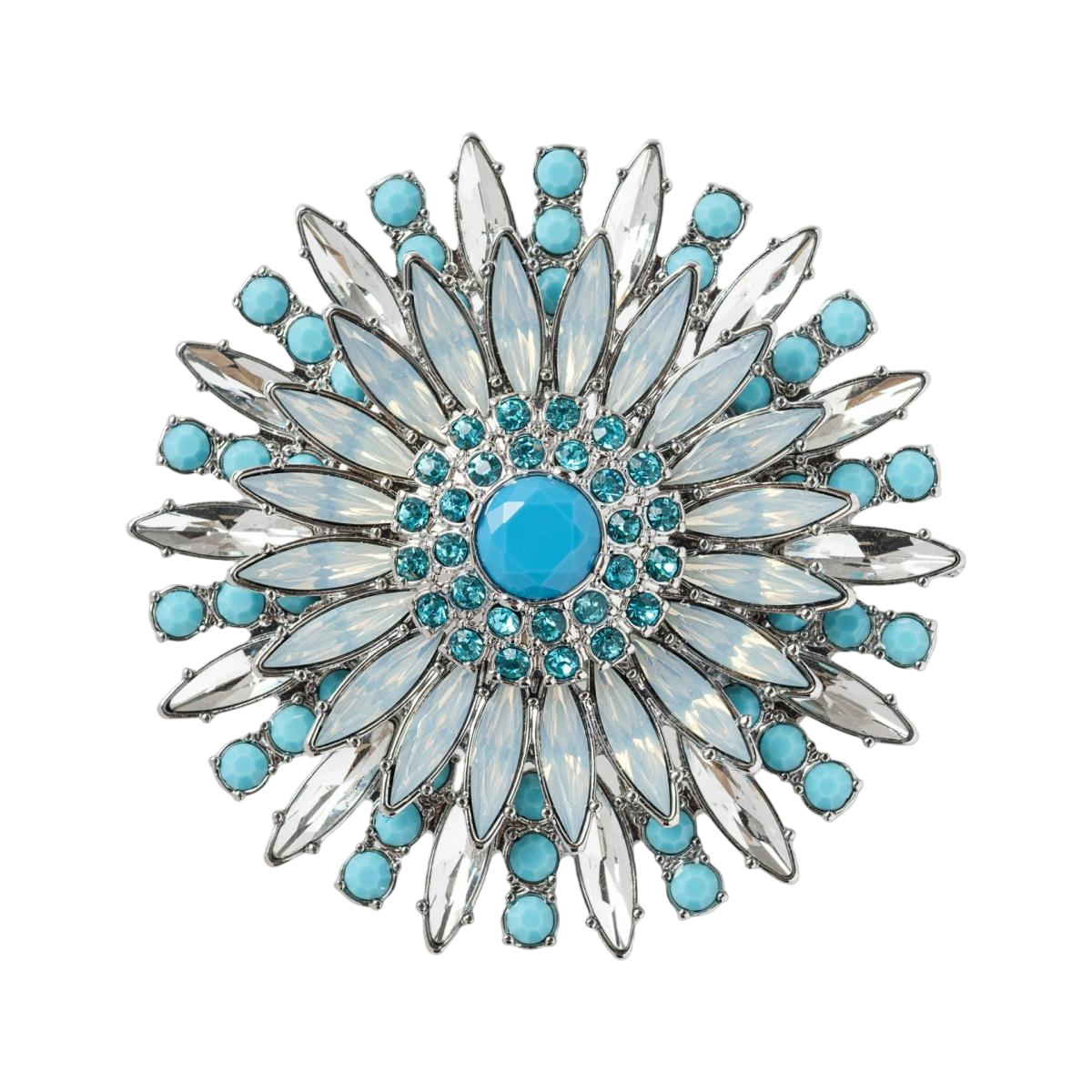 Jewel flower napkin rings, turquoise, set of 4