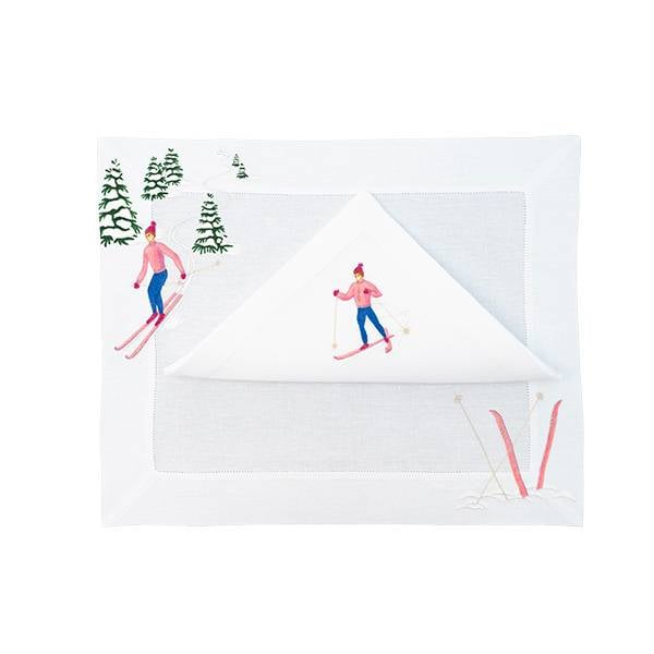 Placemat Skieur Argenté Rose