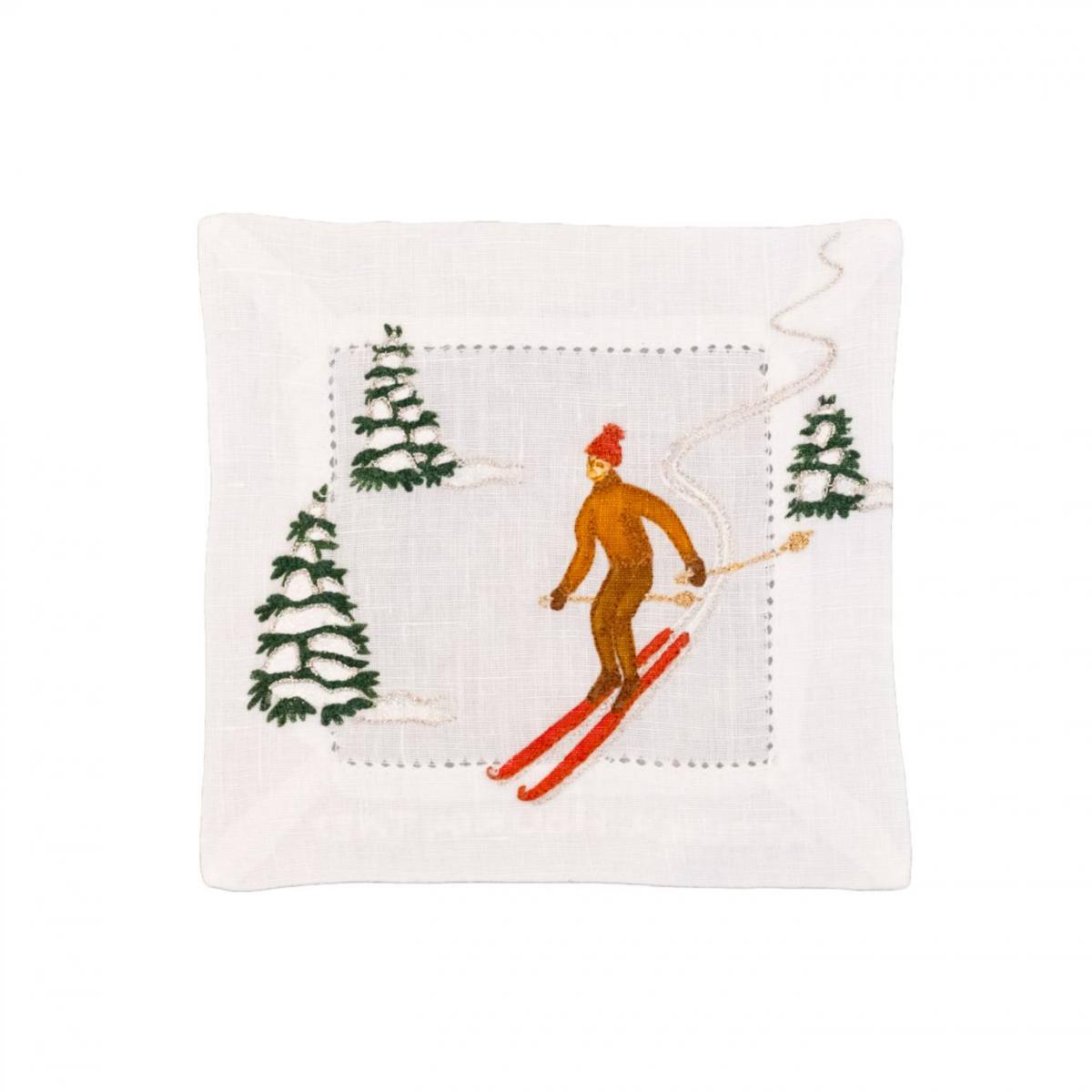 Coaster Skieur Rouge