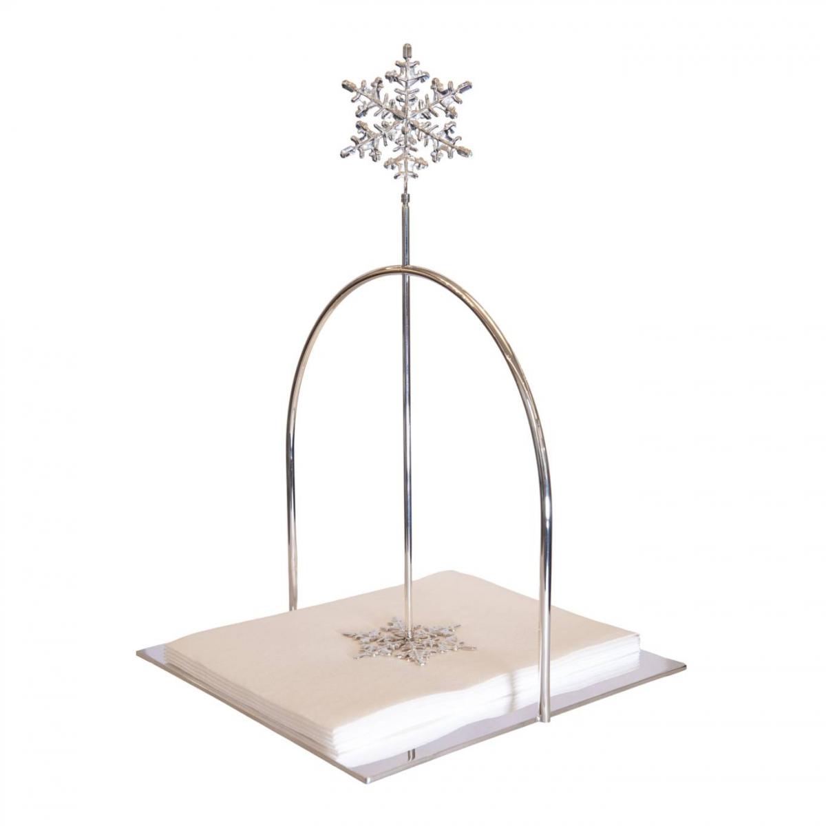 Napkin Holder Snowflakes Silver-Plated Large Size