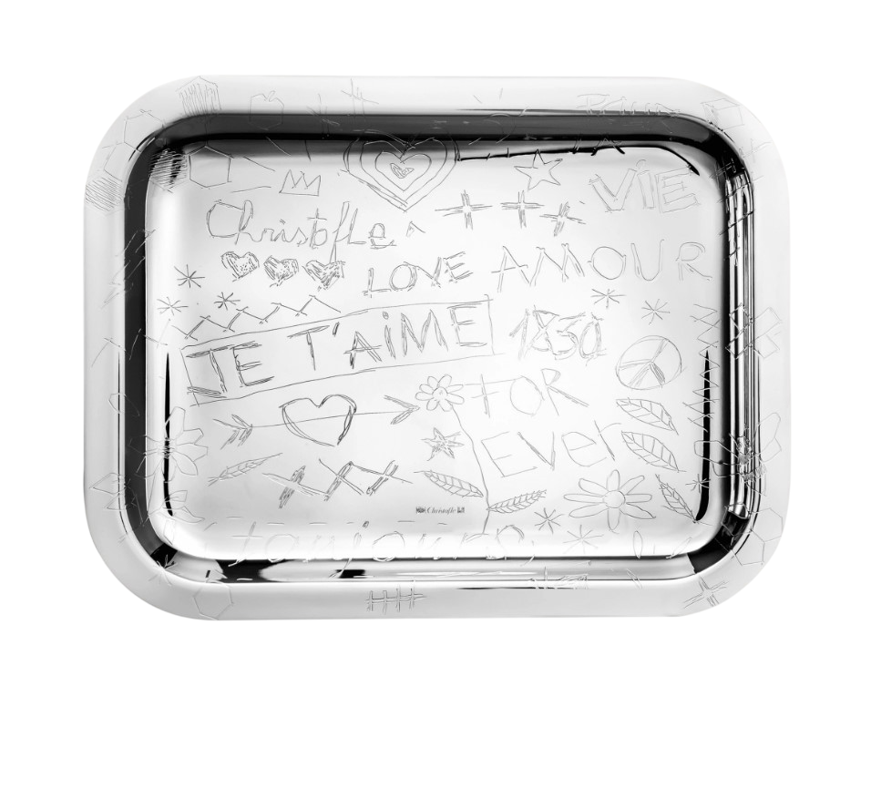 Graffiti Silver-Plated Tray