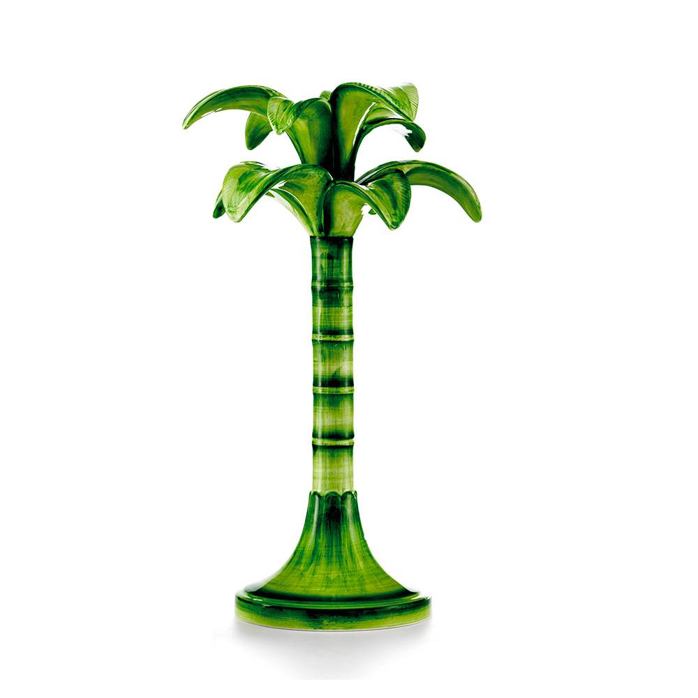 CERAMIC PALM CANDLEHOLDER - Large