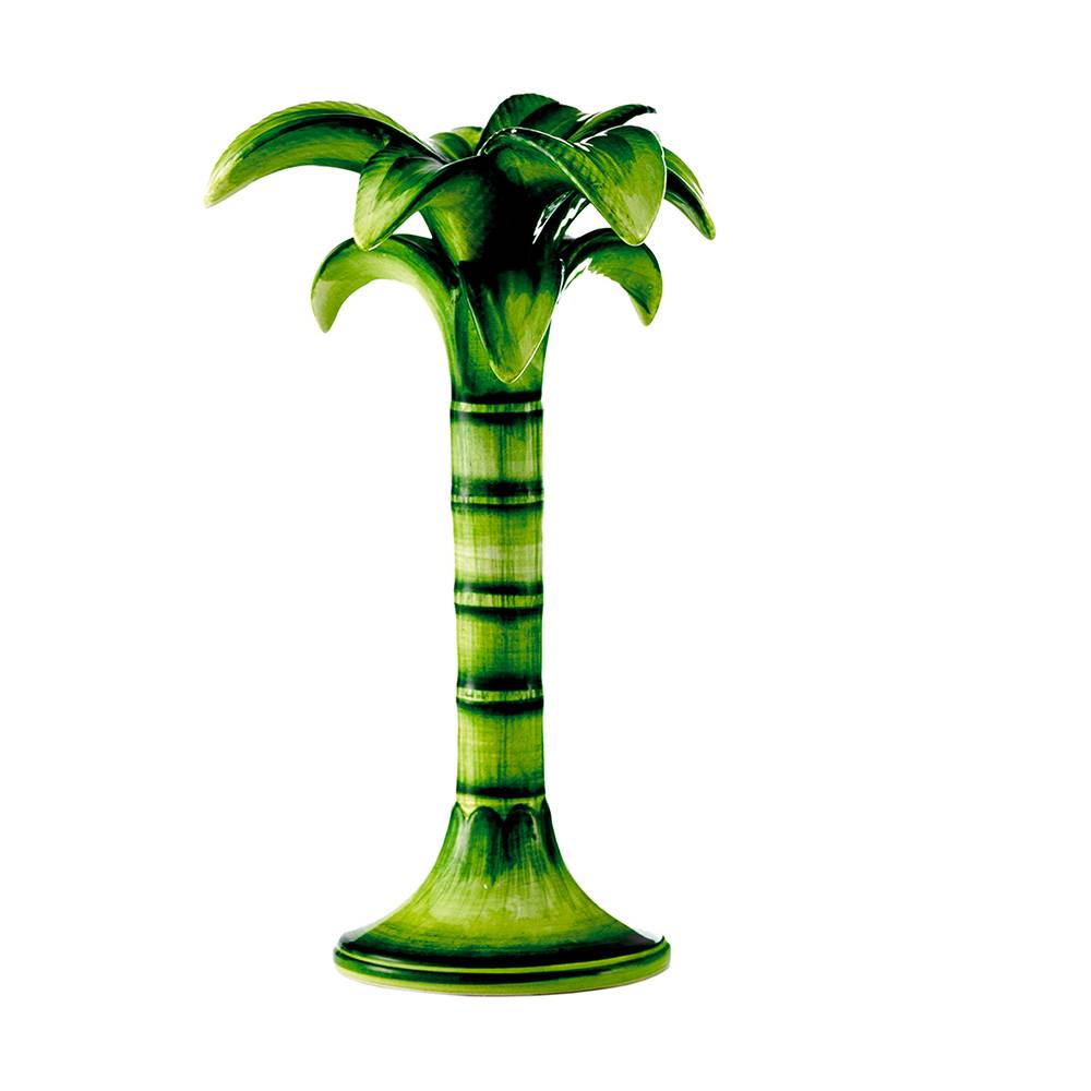 CERAMIC PALM CANDLEHOLDER - Medium