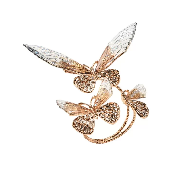 S4 Napkin Ring Flutter Champagne
