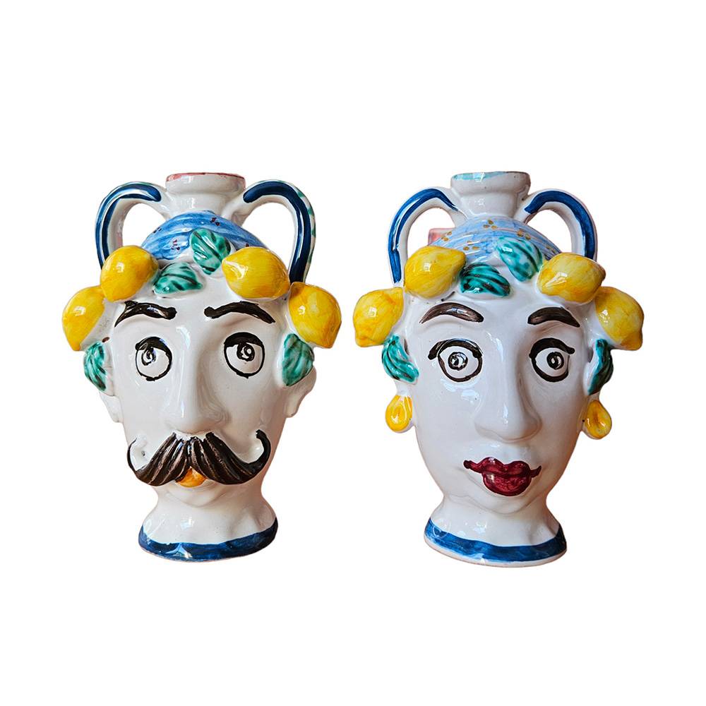HAND-PAINTED CERAMIC OIL JUGS (SET OF 2)