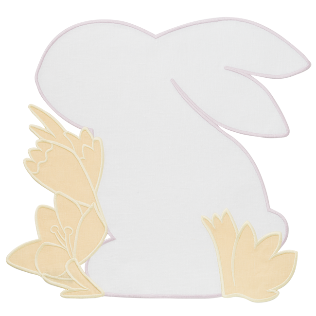 Placemat Easter White and Yellow Set of 2