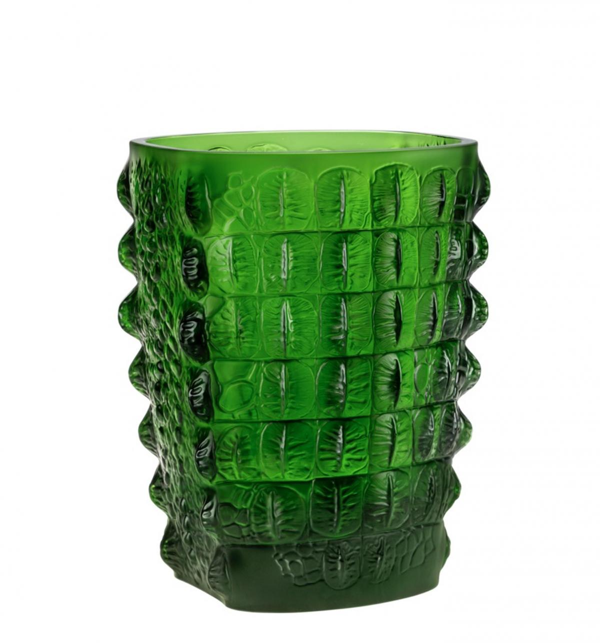 Vase Croco Cristal Vert Amazone