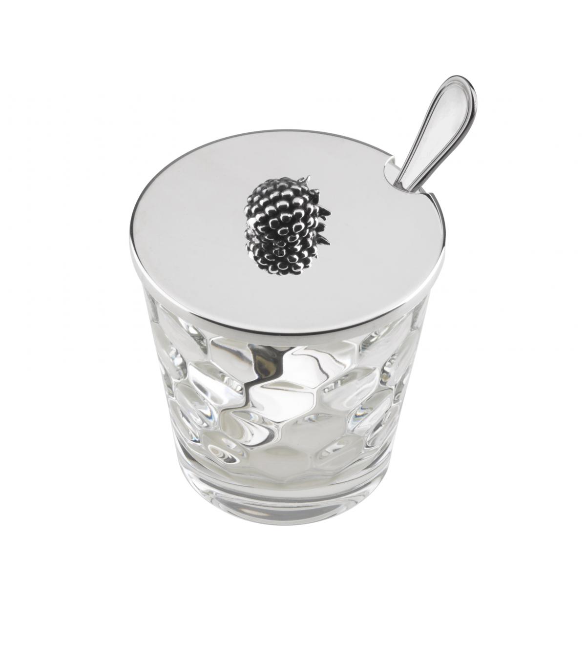Jam Jar With Blackberry Hive Design Glass