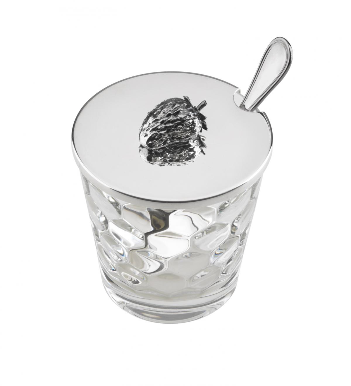 Jam Jar With Strawberry Hive Design Glass