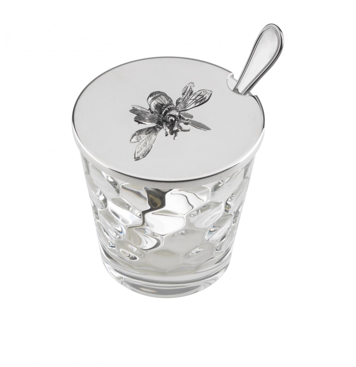 Honey Jar With Bee Hive Design Glass