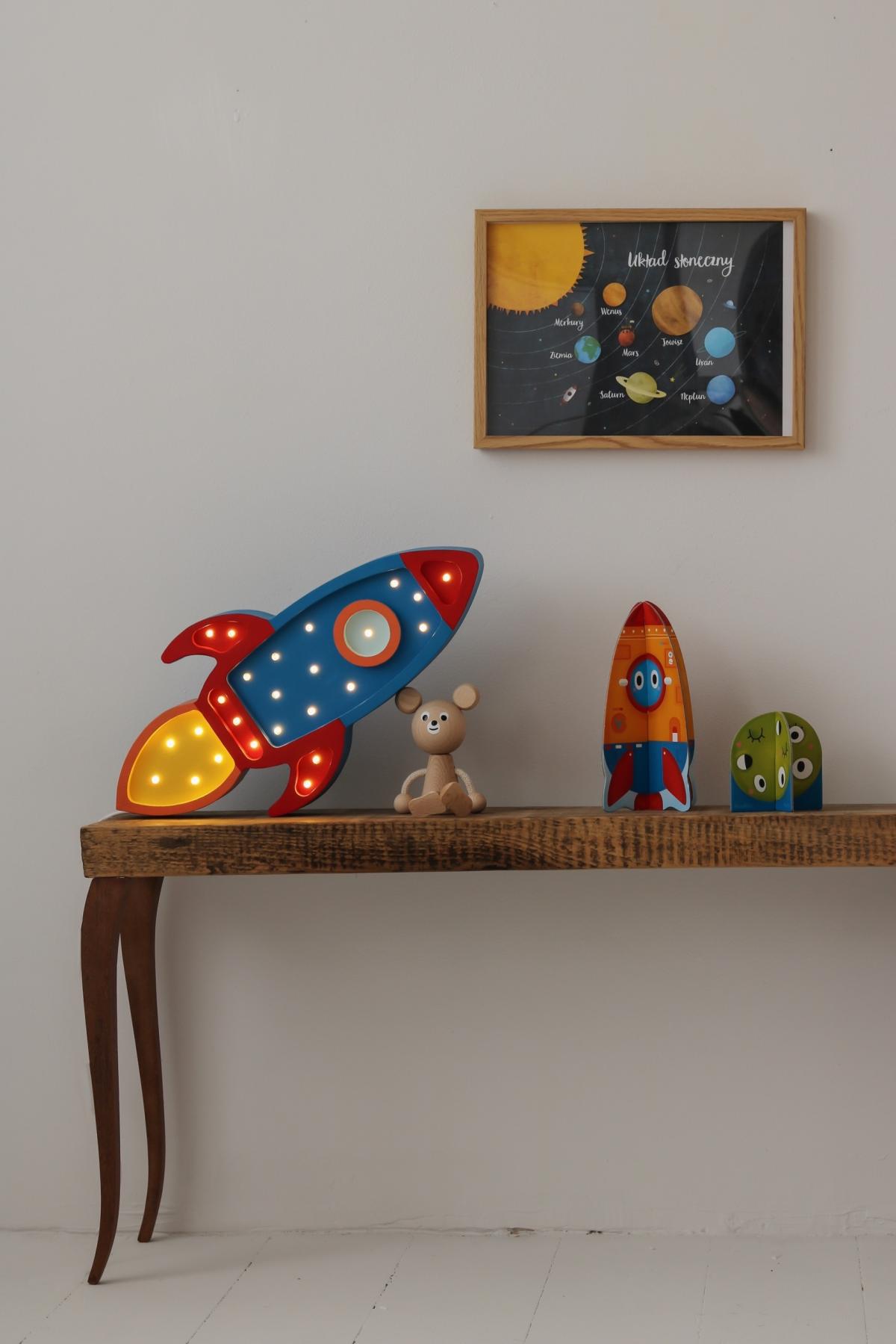 Little Lights Space Rocket Lamp Navy