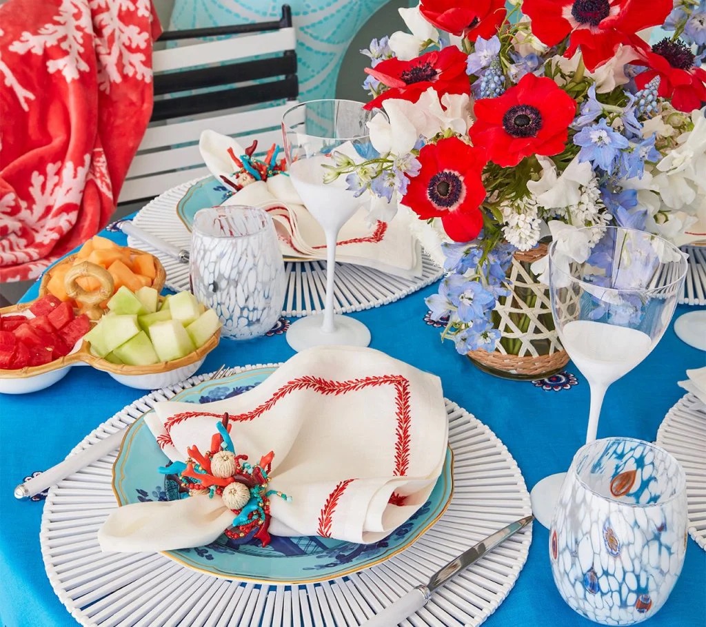 Coral Spray Napkin Ring Sabrina Monte Carlo
