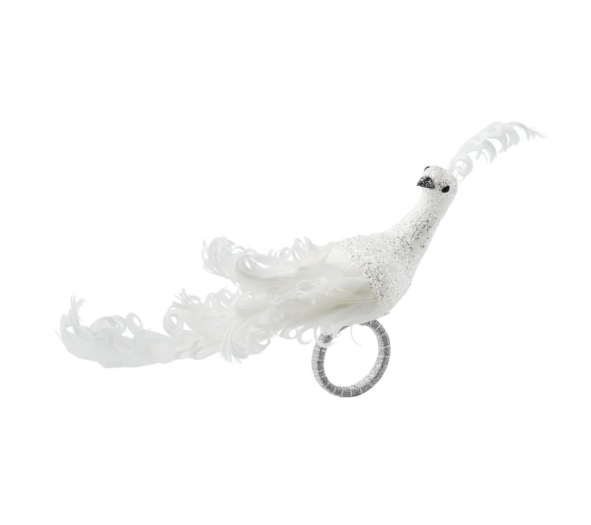 Kim Seybert Frost Bird Napkin Ring In White & Silver - Set Of 4