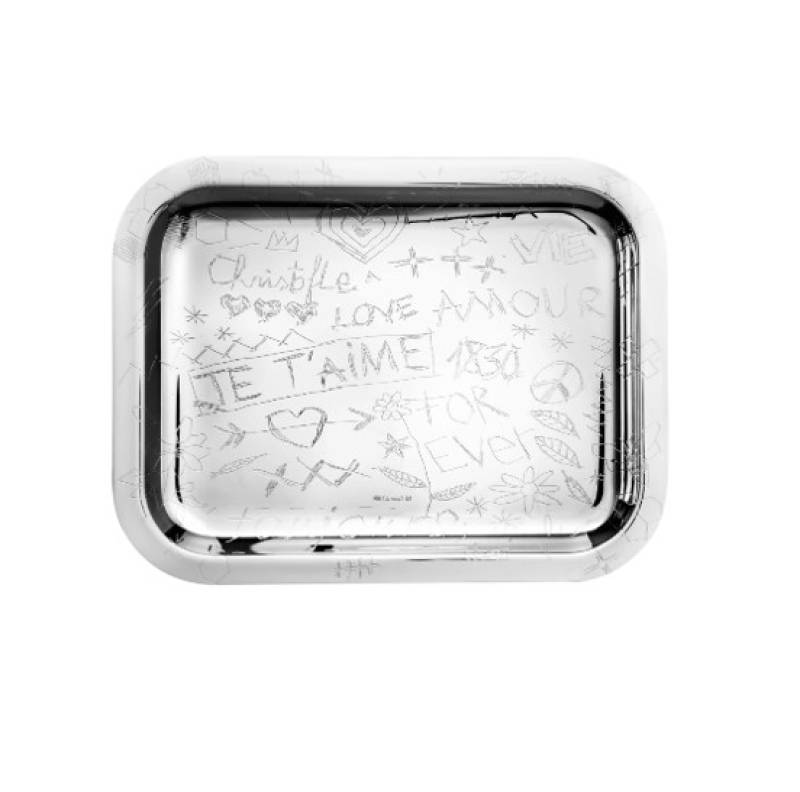 Graffiti Silver-Plated Tray