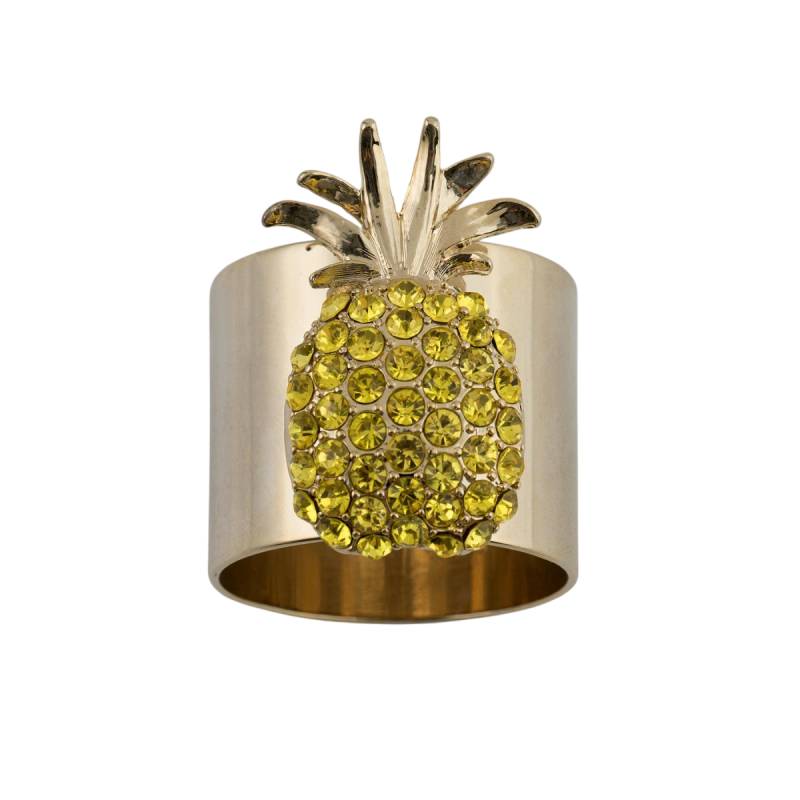 Pineapple Napkin Rings Yellow - Set of 2