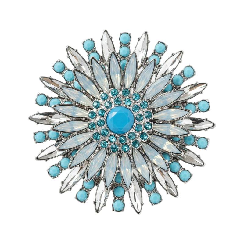 Jewel flower napkin rings, turquoise, set of 4