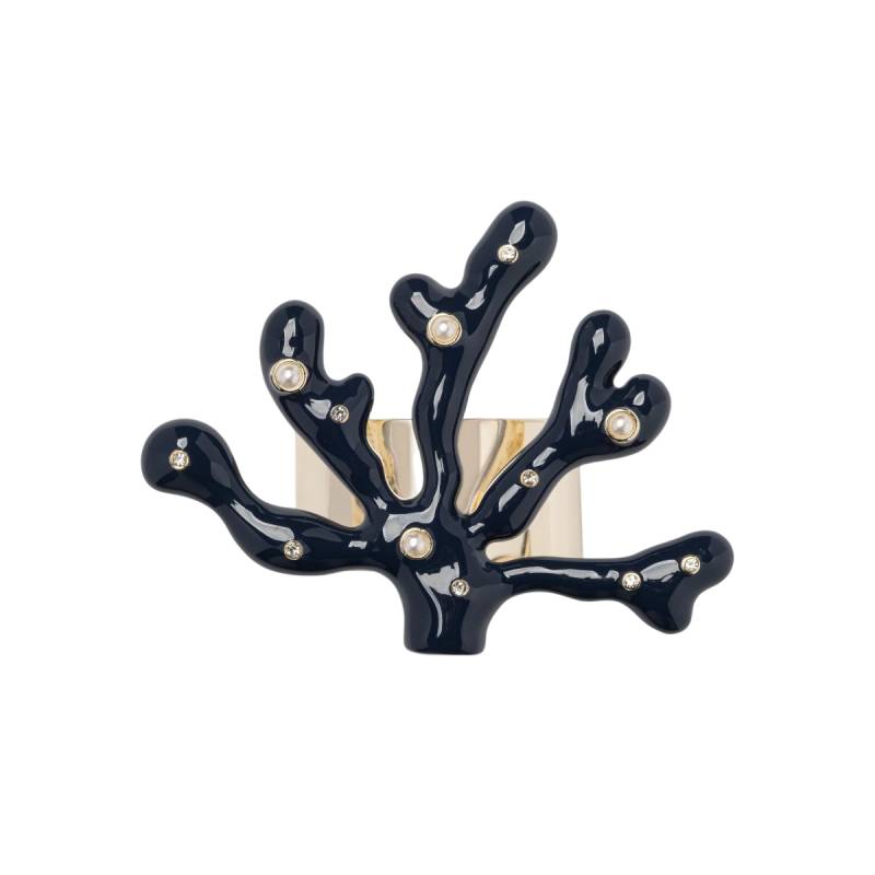 Coral Napkin Rings Navy - Set of 4