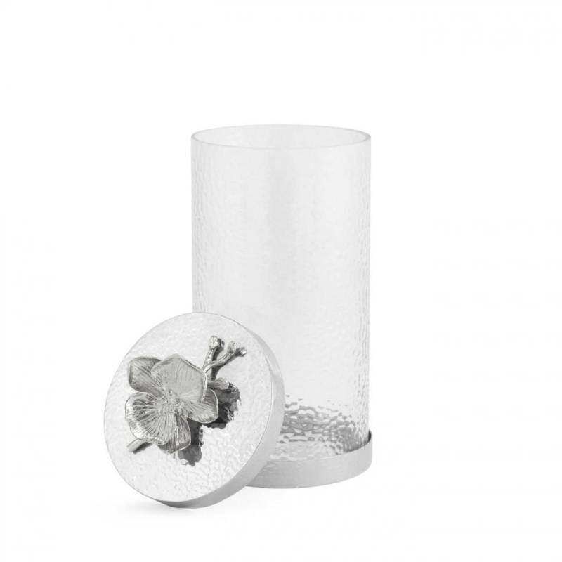 WHITE ORCHID CANISTER LRG