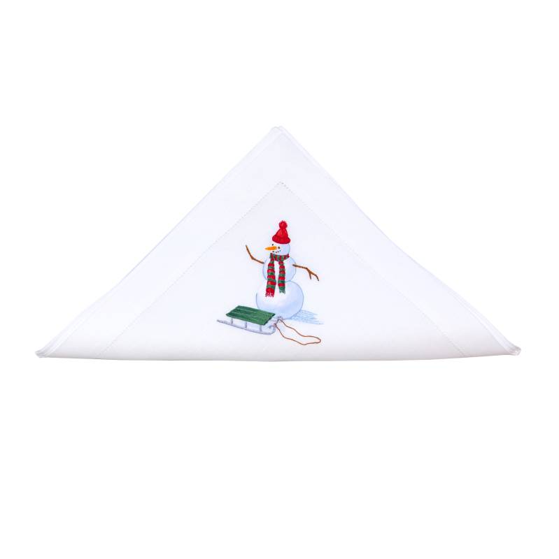 Napkin Luge argenté Bonhomme de neige