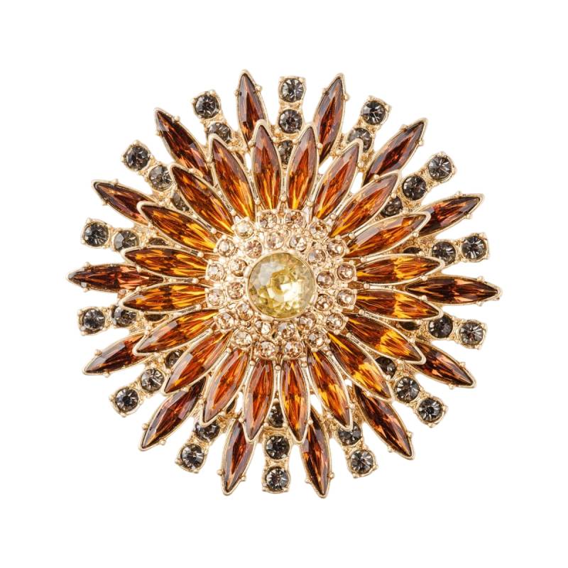 Jewel flower napkin rings, amber, set of 4