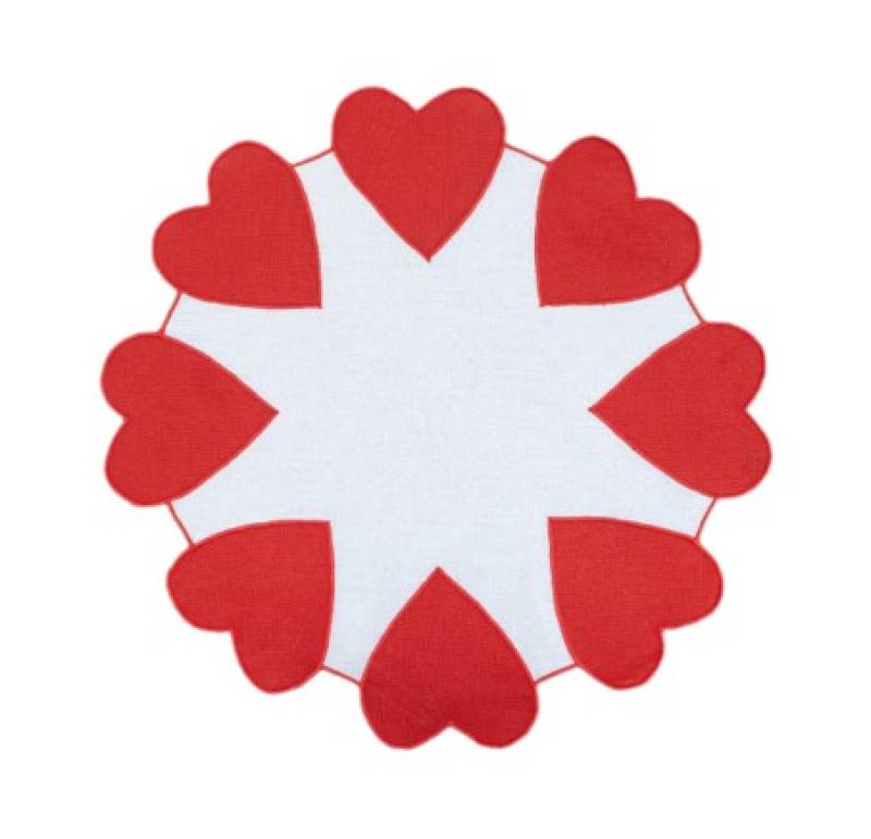 Placemat Round large Heart