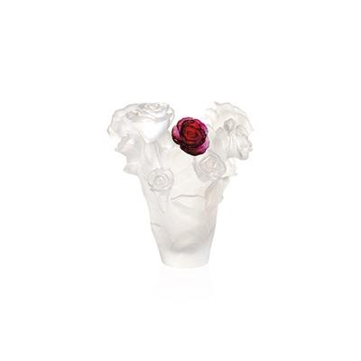 Vase Blanc & Fleur Rouge Rose Passion
