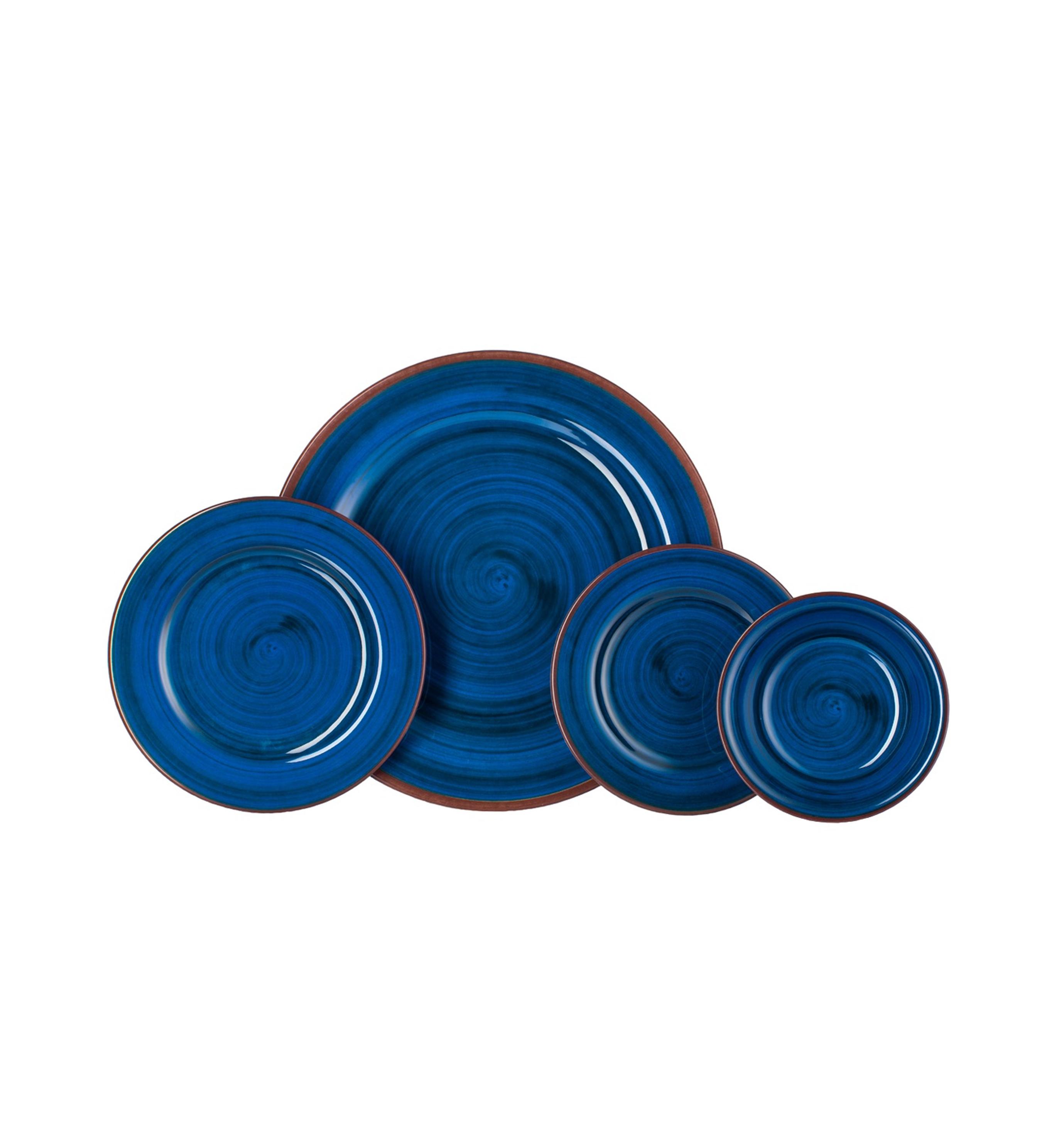 DISH SAINT TROPEZ MEDIUM BLUE Set of 6