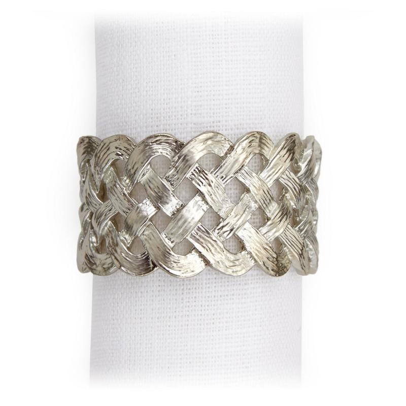 Braid Rings Platinum - Set of 4
