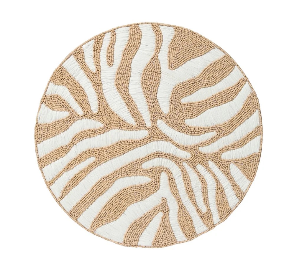 Serengeti Placemat White/Natural Set of 2