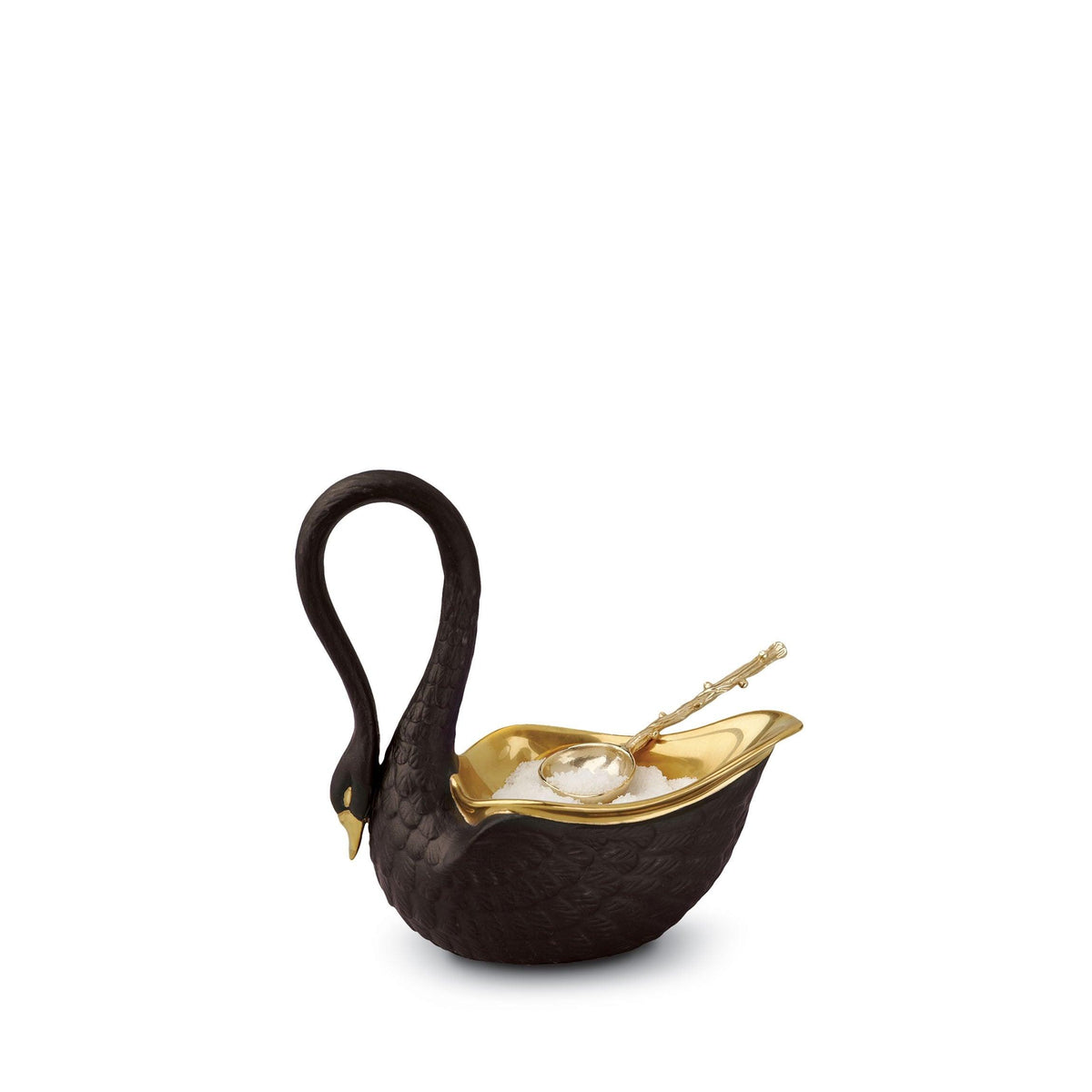 Swan Salt Celar black & Gold