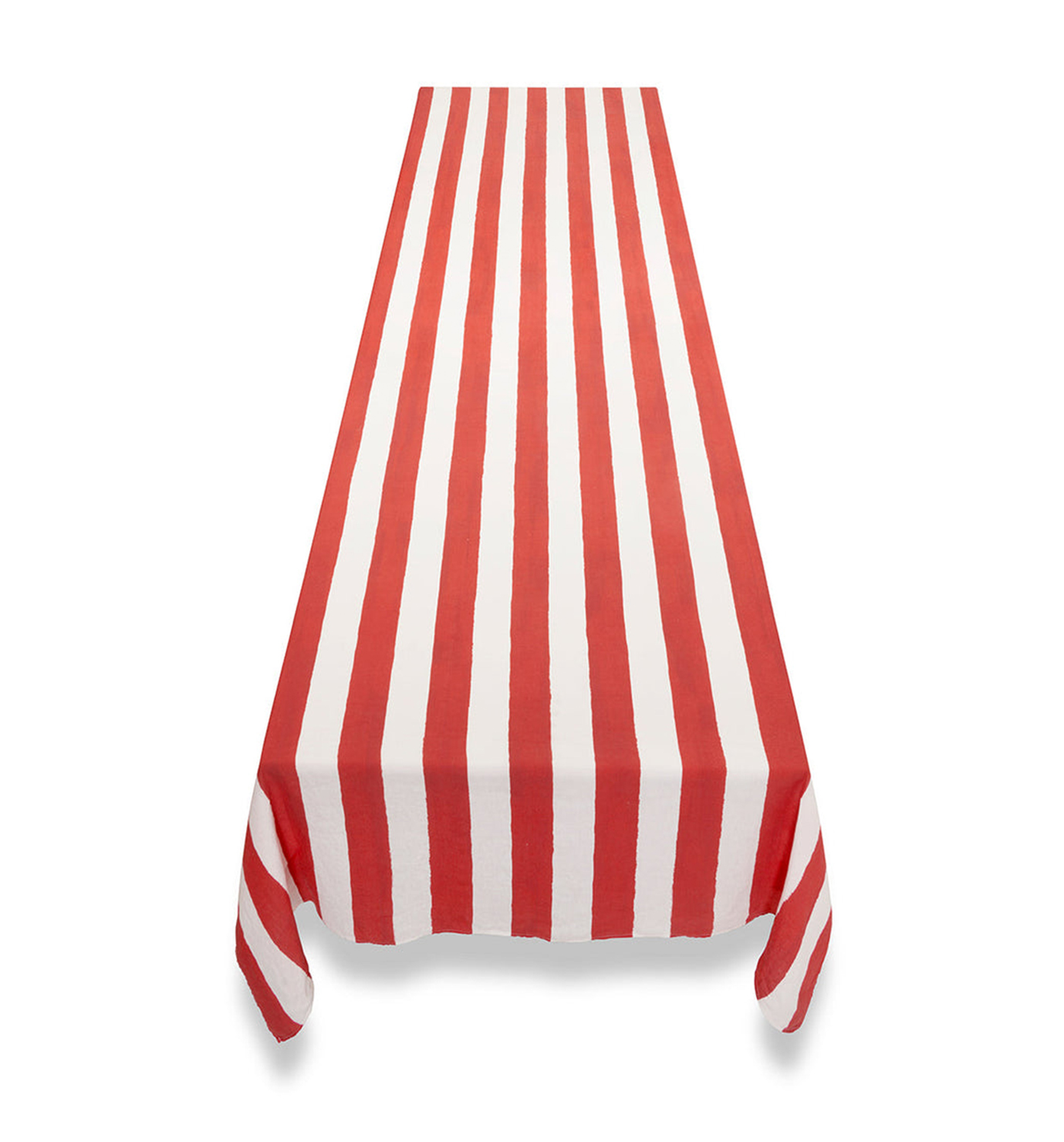 Stripe Linen Tablecloth in Red 165x300 cm